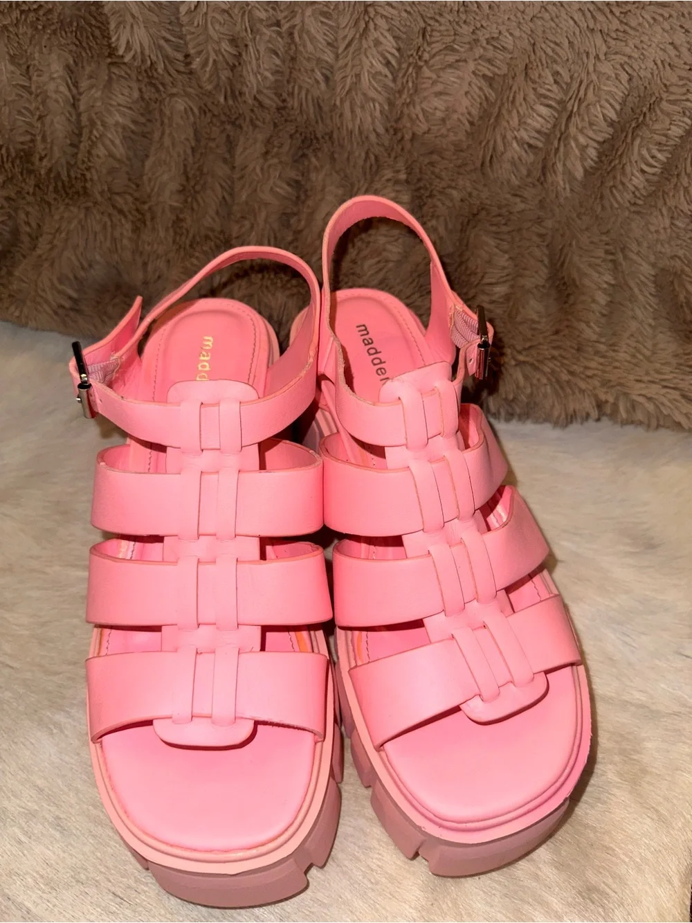Madden Girl Bubblegum Pink Chunky Platform Sandals